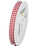 Halbach Seidenbänder Premium Vichy Karo cadeaulint (rood)