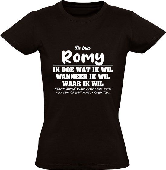 Romy Dames T-shirt - Zwart - 4XL - Verjaardagscadeau