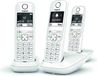 Gigaset AS690 Trio, draadloos telefoonset, handsfree functie, 100 contacten, wit