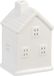 Relaxdays waxinelichthouder huisje, voor 1 theelichtje, HBD: 12 x 7,5 x 6 cm, theelichthuisje, tafeldecoratie, wit