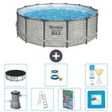 Bestway Rond Steel Pro MAX Zwembad - Steenprint - 427 x 122 cm