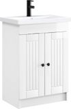 vidaXL Badkamermeubelset Hoogglans Wit 56 x 37,5 x 81 cm Bewerkt hout