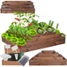 Modo24 ZP09 Carré Potager Surélevé En Escalier Modulable, Bois De Pin, Herbes/légumes, Jardin/terrasse/balcon, 36x117x120 Cm, Marron