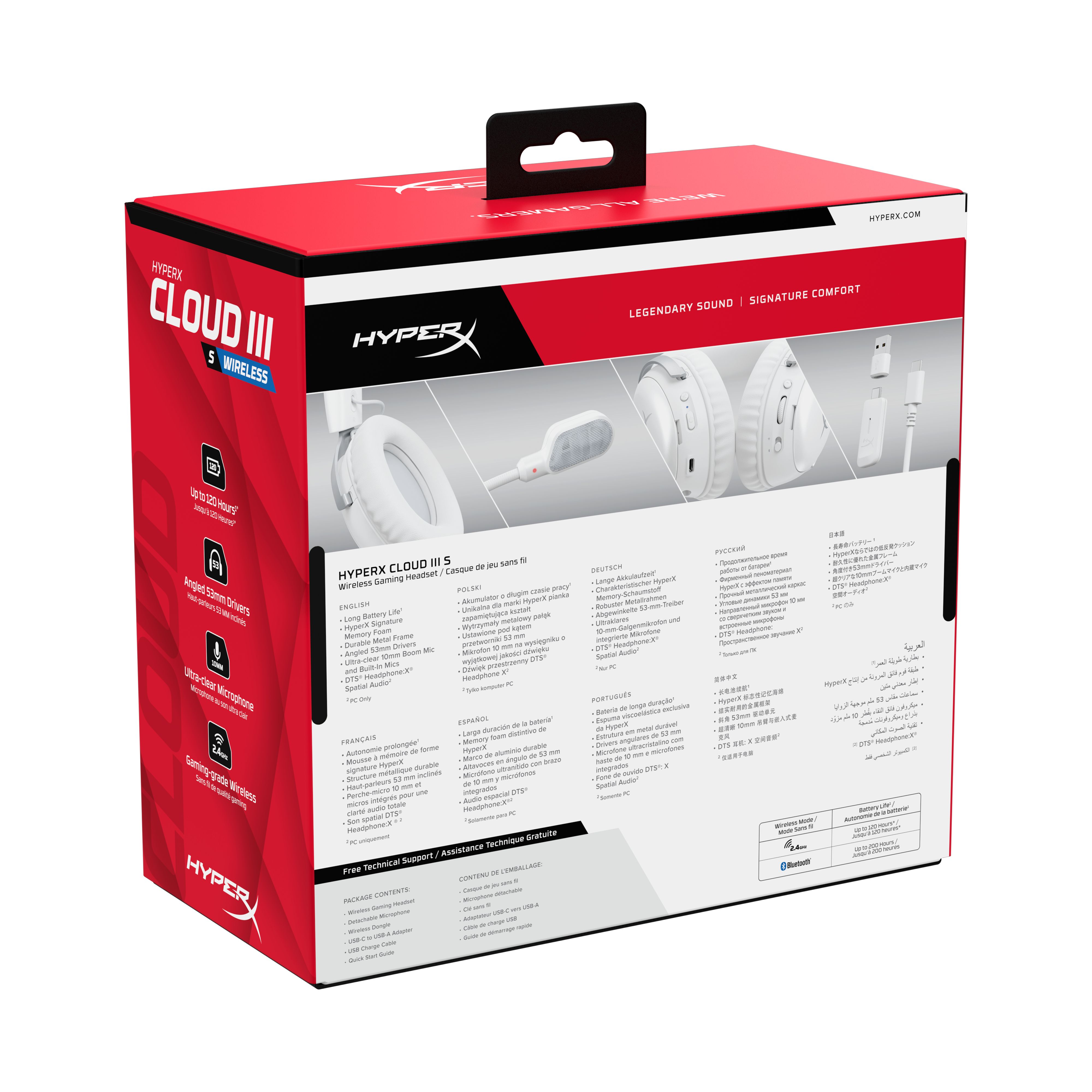 HyperX Cloud III S - Wireless Gaming Headset (White)