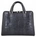 Barberini's Damen Laptoptasche Echtleder Schwarz 38 cm breit, 30 cm hoch, verstellbarer Schulterriemen