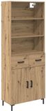 vidaXL Highboard Artisan Eiken 69,5 x 34 x 180 cm Bewerkt hout