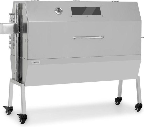 Klarstein Sauenland Pro XL - Rotisserie BBQ Grill - Stainless Steel - with Lid & Wheels