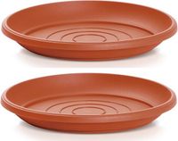 Prosperplast Soucoupe pour pot de fleurs/pot de plantes - 2x - terre cuite - rond - Dia 37 cm