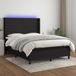 Maison Exclusive - Lit boxspring avec matelas et éclairage LED, noir, 140x190 cm, textile