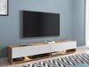 ACAPULCO Meuble TV-HiFi 2 portes battantes 180 cm chêne wotan/blanc brillant
