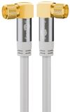 Goobay F (m) - F (m) coaxkabel | 135 dB | koper | haaks | verguld | wit | 10 meter