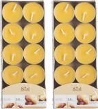 Arti Casa Bougies parfumées - 20x pièces - mangue - jaune - cire/paraffine - 3,5 heures
