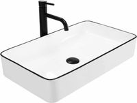 Rea Denis Black Edge Opzetwastafel Zwart En Goud 61,5x35 cm