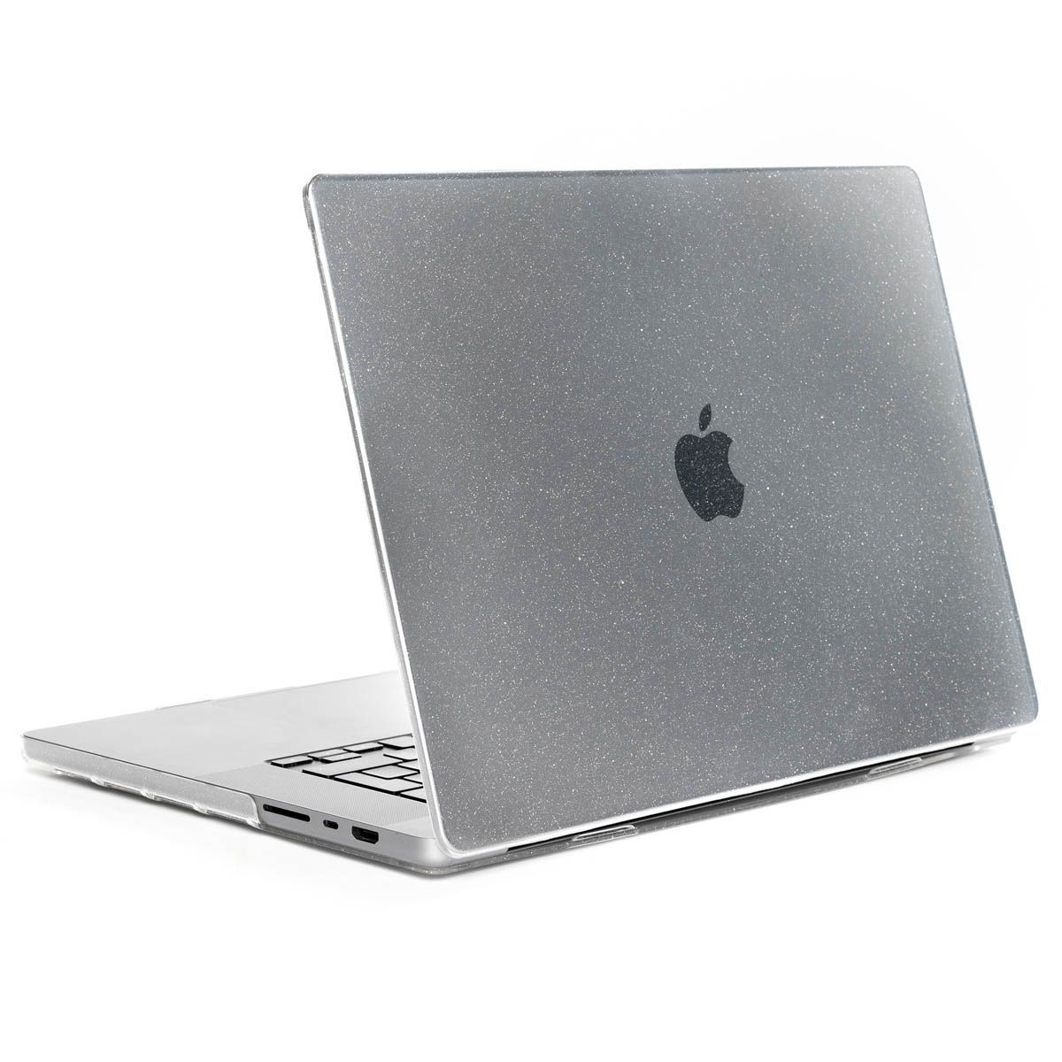 Selencia Glitter Cover voor MacBook Air 13 inch (2022/2024 M3/2025 M4/2026 M5) - Transparant