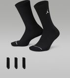 Nike Jordan Everyday Crew Socks Black - 3-Pack - 42-46