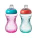 Nuby Easy Grip - drinkbeker voor kinderen, morsbestendig, eenvoudige grip, BPA-vrij, roze en oranje, 6 maanden, 2 stuks