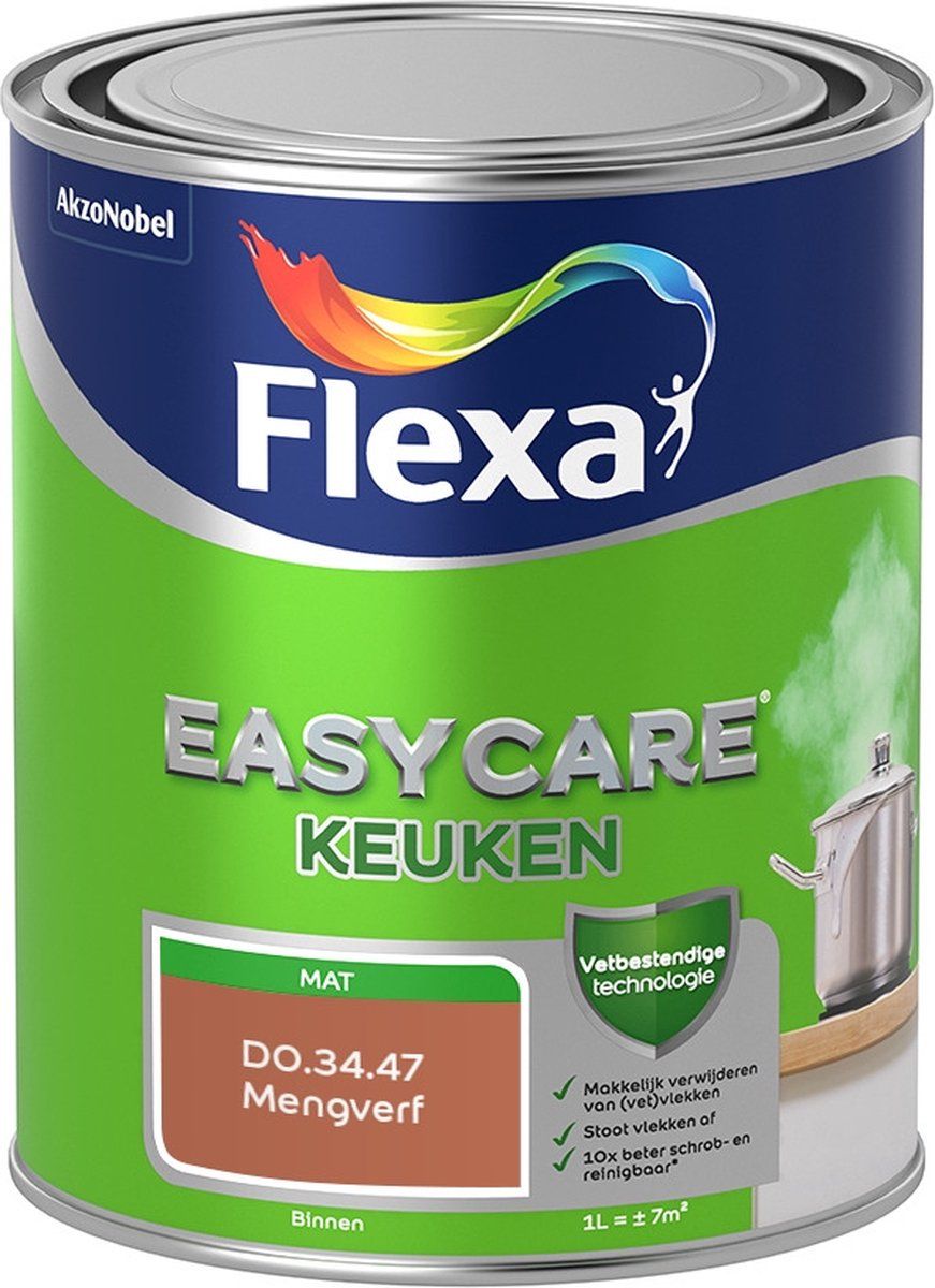 FLEXA Easycare Muurverf - Keuken - Mat - Mengkleur - D0.34.47 - 1 liter