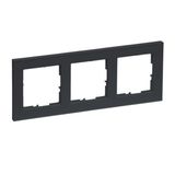 Legrand 765483 SEANO+ 3-voudig frame, halogeenvrij thermoplast, antraciet