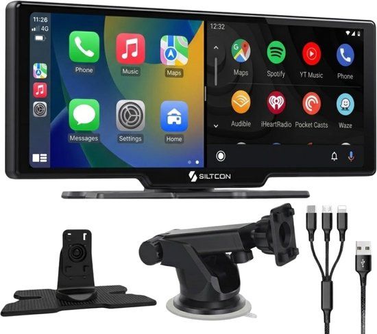 Siltcon® 10.26 Inch CarPlay & Android Auto Scherm - Draadloos - Universeel - Touchscreen
