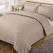 Housse de couette Kingsize 230x220 cm avec rayure satinée taupe – facile d'entretien et lavable en machine
