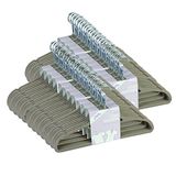 JVL Kleerhanger, dun, fluweelachtig oppervlak, ruimtebesparend, antislip, kleur: beige