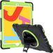 Merkloos Tablethoes geschikt voor Apple iPad 10.2 inch (2019, 2020 & 2021), iPad Air 3 & iPad Pro 10.5 inch – Met 360° Draaibare Standaard, Handriem, Schouderriem, Penhouder & Screenprotector – Groen