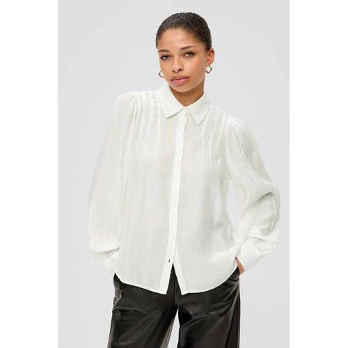 Q/S by s.Oliver Semi-Transparante Blouse Met Plooi - Wit