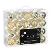 Mica Decorations Kerstballen onbreekbaar champagne - 40 stuks (ø6cm)