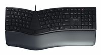 CHERRY KC 4500 ERGO Ergonomisch Toetsenbord USB AZERTY Belgisch Zwart