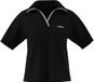 adidas Mujer Seasonal Essentials Colorpop Polo with Embroidered Graphic, black/off white, XS