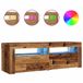 vidaXL meuble TV avec éclairage LED, 120x35x40 cm, bois vieilli