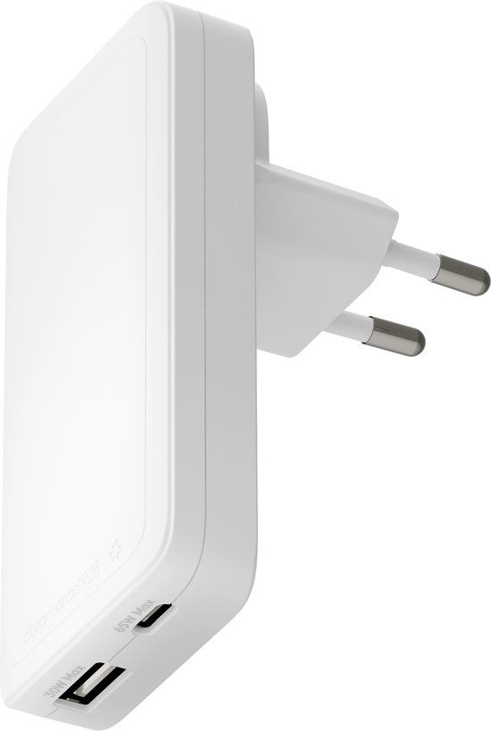 dbramante1928 Re-charge Pro Slim Oplader USB-C 65W en USB-A 30W - Wit