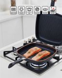 OZ HOME GGS Dubbelzijdige Grillpan/Visgrillpan 38x25,5 cm