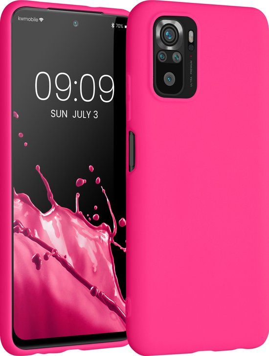 kwmobile telefoonhoesje geschikt voor Xiaomi Redmi Note 10 / Note 10S - Hoesje voor smartphone - Back cover in neon roze