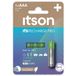 ITSON, AAA Pro oplaadbare batterijen, set van 4, oplaadbare batterijen met hoog vermogen, voorgeladen, minimale capaciteit: 930 mAh, verpakking met 95% gerecyclede materialen, gemaakt in Japan