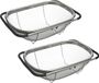 Secret de Gourmet Gootsteen vergiet - 2x - zilver - 36,5 tot 54,5 x 23 cm - RVS - uitschuifbaar - zeef - Keukenvergieten