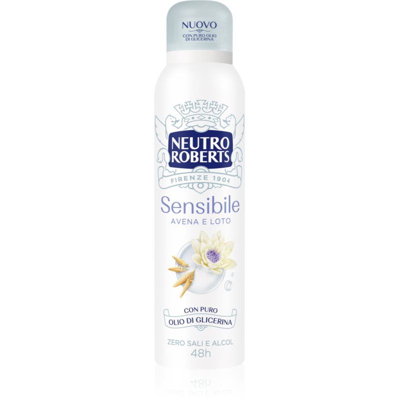 Neutro Roberts Roberts Deodorant Spray 150 ml New Sensibile Loto e Avena