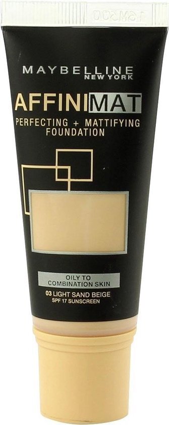 Maybelline AffiniMat Perfecting + Mattifying Foundation, 30 Light Sand Beige