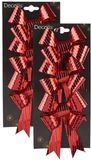 Decoris Kerst ornamenten strikken - 6x st - rood - 14 x 10 cm
