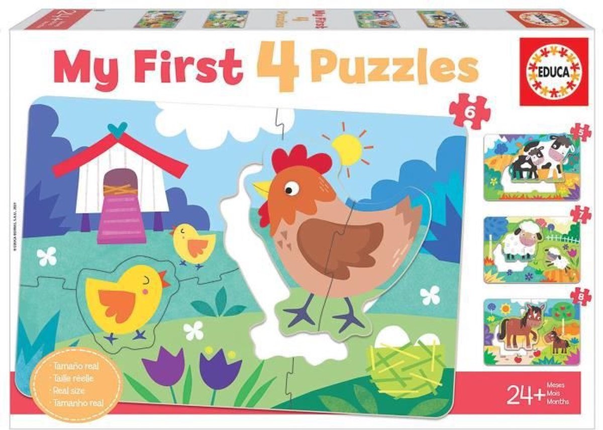 Educa Mijn eerste puzzel - Moeders en baby's op de boerderij