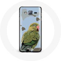 Maniacase Etui voor Samsung Galaxy J3 2016 Parkieten Vogels Groen