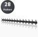 Volcan Wandkapstok - 28 Haken - Muur Kapstok Hangend met 3M Tape - Industrieel - Zwart RVS
