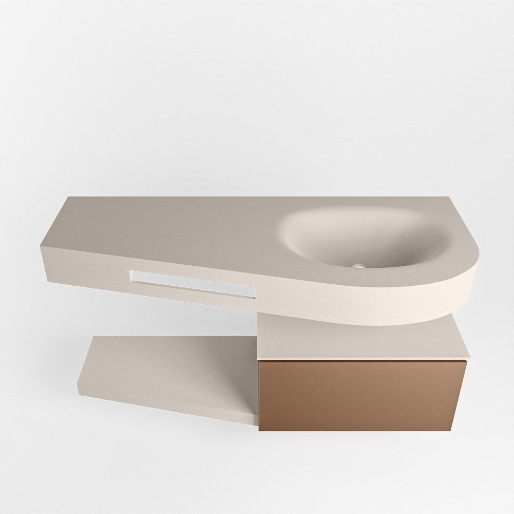 Mondiaz Riva Dulcet badkamermeubel rechts 120 cm linen en rust