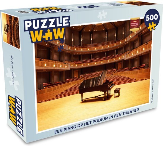 MuchoWow Puzzel Een piano op het podium in een theater - Legpuzzel - Puzzel 500 stukjes