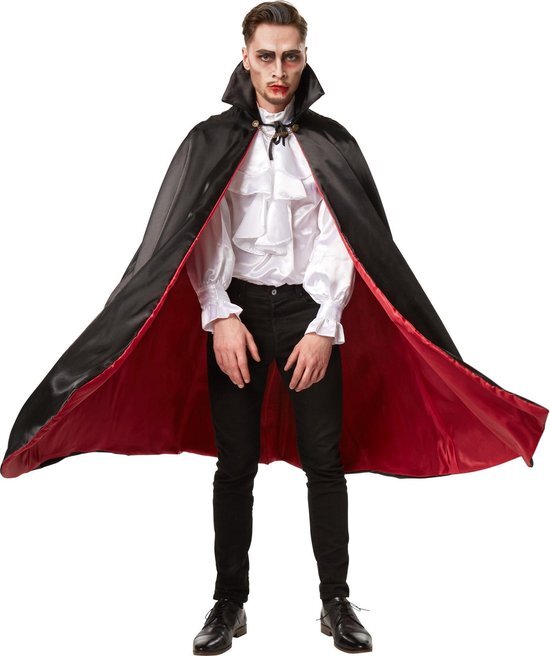 Tectake dressforfun - Sierlijke vampiercape 148 cm - verkleedkleding kostuum halloween verkleden feestkleding carnavalskleding carnaval feestkledij partykleding - 301855