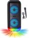 Inovalley Enceinte karaoké éclairée - KA22-BTH - Bluetooth V5.0 - 500 W - Noir