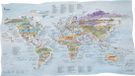 Awesome Maps Carte de kitesurf Serviette Meilleurs spots de kitesurf au monde Multicolore