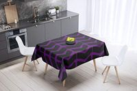 Bonamaison Tafelkleed, Anti-Mold, Sneldrogend, Waterdicht, 100% Polyester Tafellaken, Paars, zwart, 140 x 140 Cm