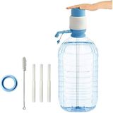 NK Universele Waterdispenser - Handmatige Dispenser voor Karaffen, Flessen, Vaten - Geschikt voor 2,4,6,8,10 en 12L Flessen, met 3,8 en 4,8 cm Adapter - Wit en Blauw