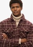 Superdry Surplus Geruite Jas Heren L Katoen Lange Mouw Burgundy Check